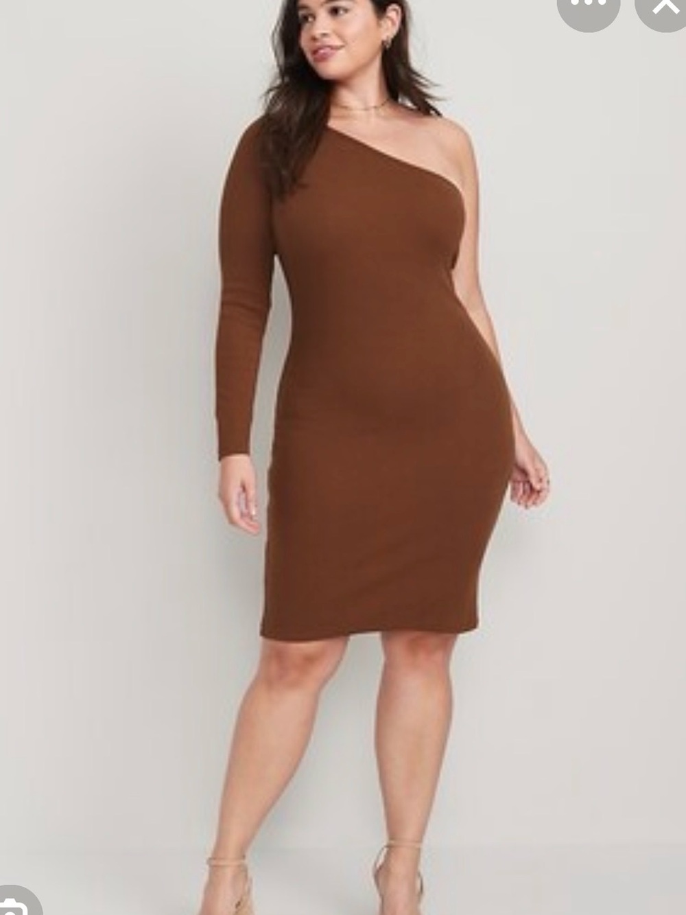 Old Navy One-Shoulder Brown and black Bodycon Dress 2 dresses